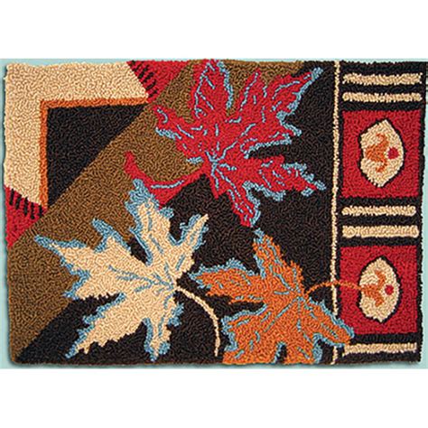 Geometric Leaves Punch Needle Rug Kit