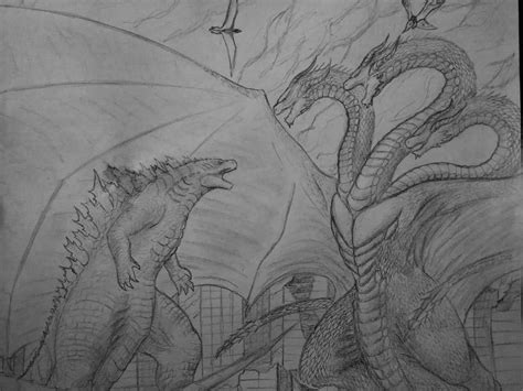 Godzilla Vs King Ghidorah Coloring Pages 2019 - Dejanato