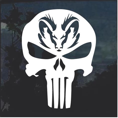 Military Decal Sticker - Dodge Ram Head Punisher Skull | Custom Sticker Shop | Reviews on Judge.me