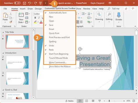 Quick Access Toolbar in PowerPoint | CustomGuide