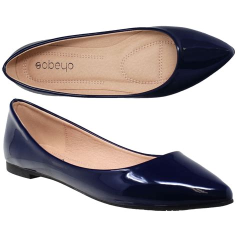 SOBEYO - Sobeyo Womens Ballet Flats Patent Leather Pointed Toe Slip On ...