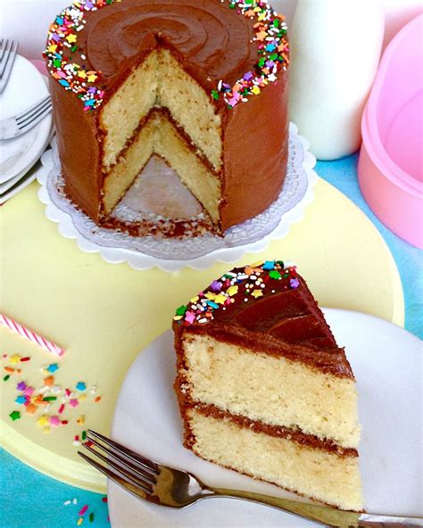 Vanilla Cake with Easy Chocolate Frosting - The Lindsay Ann