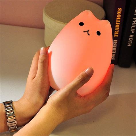 Cat Shape LED Light Color Changing 2 Modes Tap Control Night Lamp Rechargeable #Unbranded (With ...