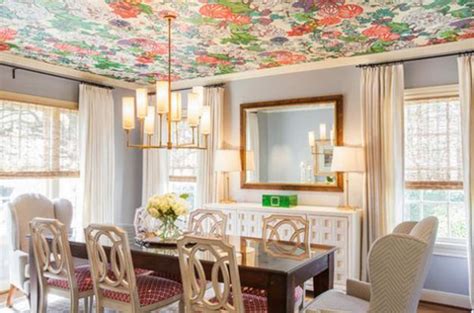 22 Ideas to Update Ceiling Designs with Modern Wallpaper Patterns