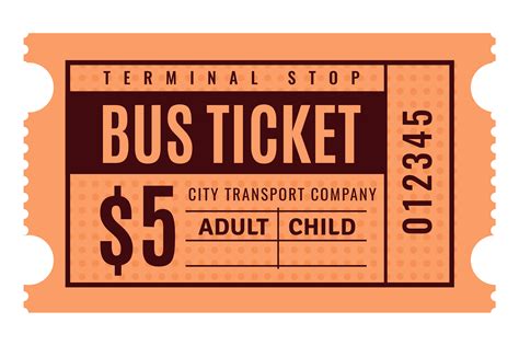 Vintage Bus Ticket Template. Retro Trans Graphic by yummybuum · Creative Fabrica