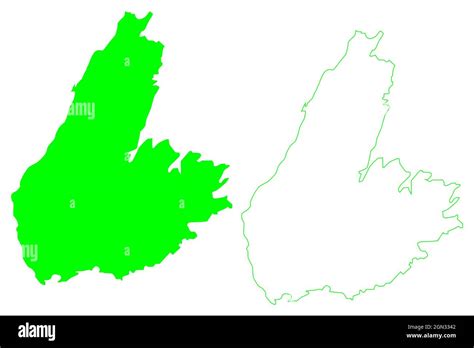 Cape Breton island (Canada, North America, Nova Scotia Province) map vector illustration ...