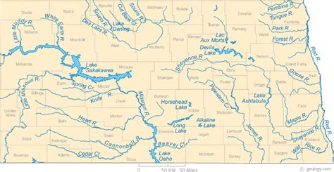 North Dakota Rivers Map