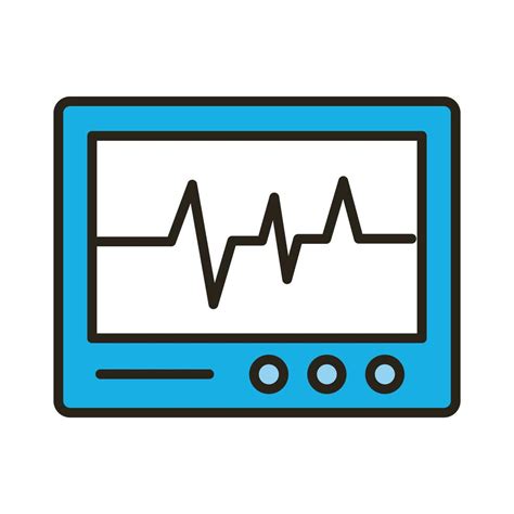 medical ekg machine cardiology pulse line and fill icon 2516122 Vector ...