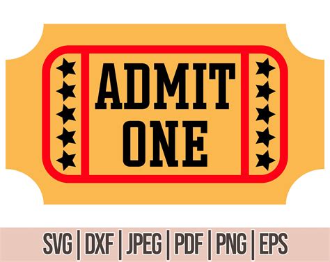 ADMIT ONE SVG Event Admission Ticket Admit One Ticket Svg - Etsy Australia