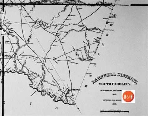 Mills Map of Barnwell County - Ca. 1825 - Barnwell County