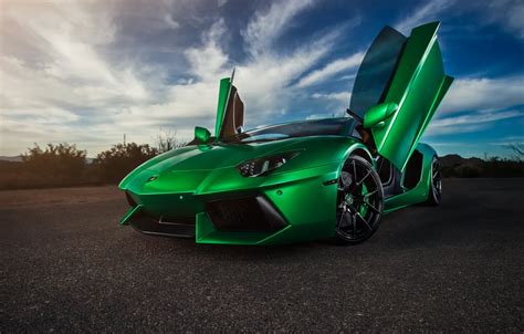 Wallpaper green, supercar, Lamborghini Aventador images for desktop ...