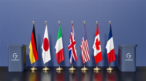 Premium Photo | G7 summit flags of members of g7 group of seven and list of countries group of seven