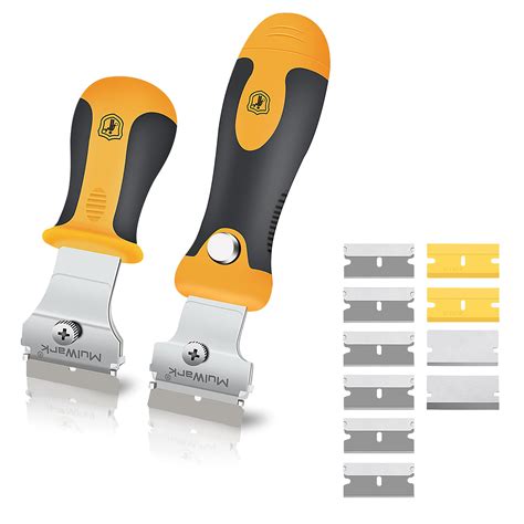 Buy Multi-Purpose Razor Blade Scraper | Razor Scraper Set w/ 10pcs Extra Blades Cleaning Scraper ...