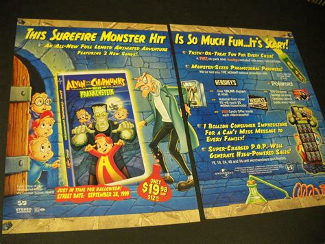 ALVIN AND THE CHIPMUNKS MEET FRANKENSTEIN 1999 Two-Piece PROMO POSTER AD | eBay