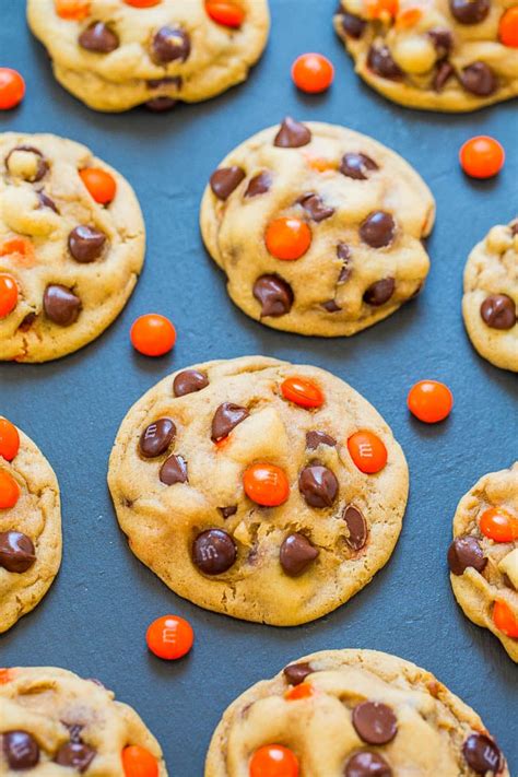 Chocolate Chip M&M's Halloween Cookies - Averie Cooks