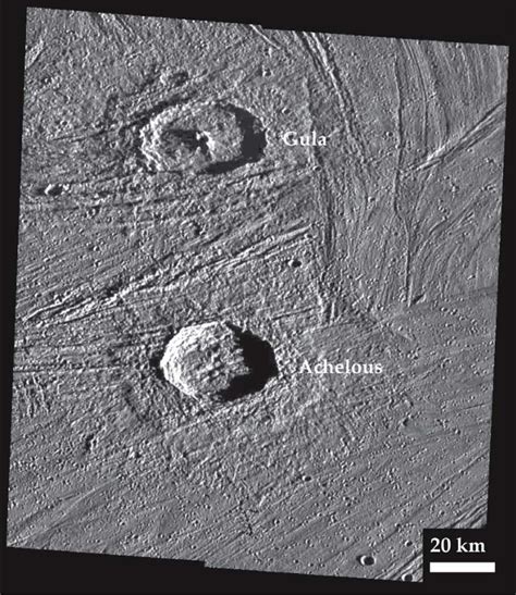 Gula crater and Achelous crater | Ganymede moon, Nasa jpl, Crater