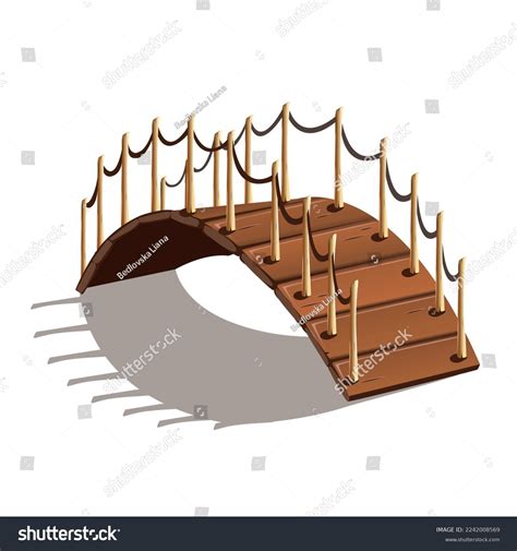 Old Wooden Bridge Cartoon Style Vector Stock Vector (Royalty Free ...