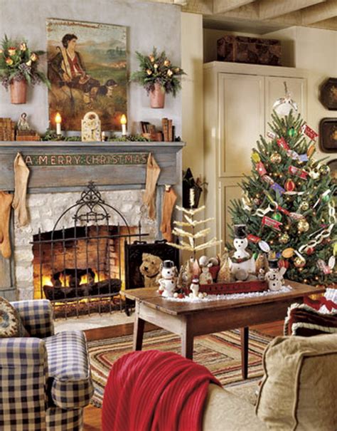 60 Elegant Christmas Country Living Room Decor Ideas - family holiday ...