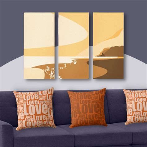 Orange Wall Decor A Seascape Digital Art Print • KBM D3signs