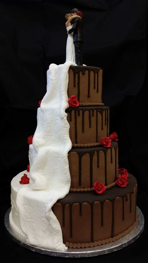 Half and Half Wedding cake made by Coastal Confections located in ...