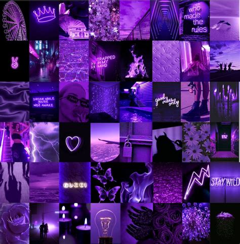 Neon Purple Aesthetic Photo Wall Collage Kit - Etsy