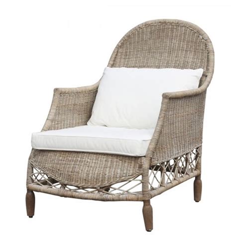 French Wicker Outdoor Armchair