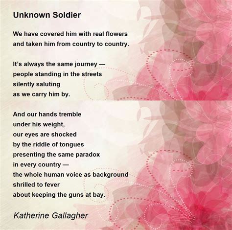 Unknown Soldier by Katherine Gallagher - Unknown Soldier Poem