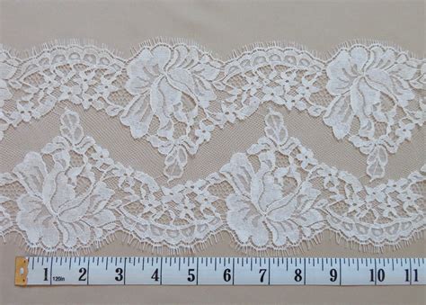 Chantilly Lace Trim | French Chantilly, Scallop Roses | 6" wide | Lace & Co.