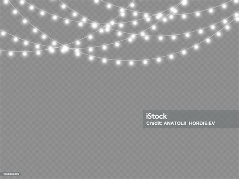 Led Neon Lights White Christmas Garland Decoration Stock Illustration - Download Image Now ...