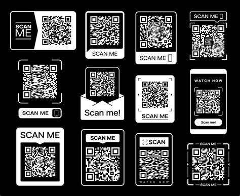 Scan me QR code stickers, barcode scanner icons 10883610 Vector Art at ...