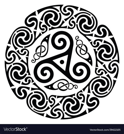 Round celtic design celtic mandala Royalty Free Vector Image