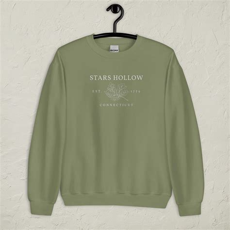 Embroidered Vintage Stars Hollow Connecticut Crewneck Sweatshirt ...