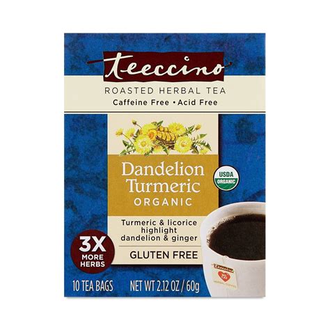 Teeccino Dandelion Turmeric Roasted Herbal Tea - Thrive Market