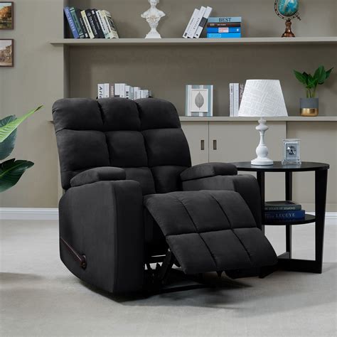 Mainstays Wall Hugger Storage Arm Black Microfiber Recliner Chair - Walmart.com