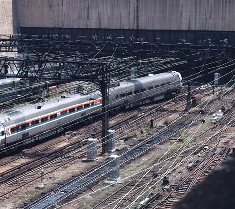 Amtrak Metroliner is heading through the open Pit area into Pennsylvania Station in New York ...