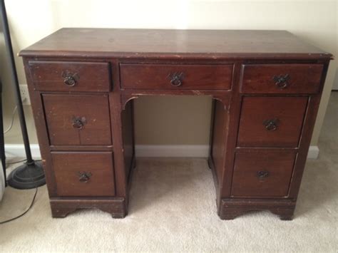 Painted Elegance: Creamy White Antique Desk