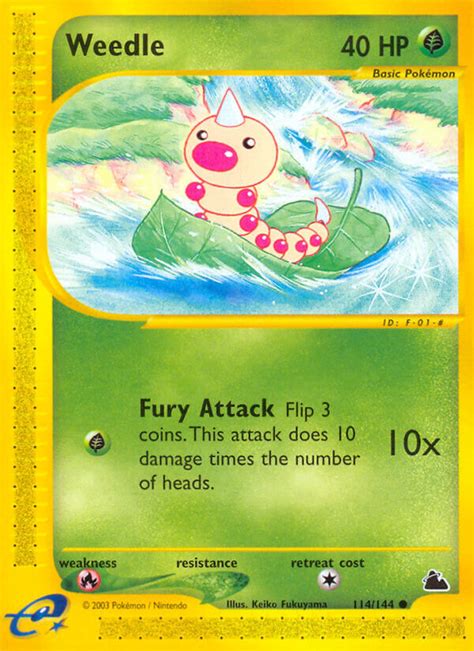 Pokémon e-Card Series Skyridge Card 114 Weedle Standard - Arcade Game Cards