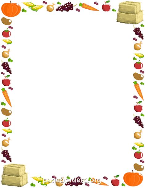 Harvest Border: Clip Art, Page Border, and Vector Graphics