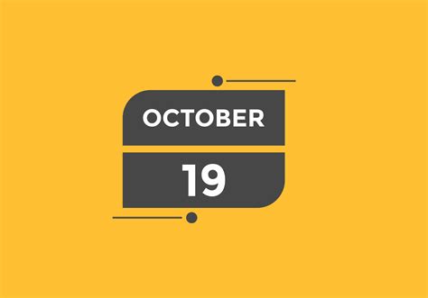 october 19 calendar reminder. 19th october daily calendar icon template. Calendar 19th october ...