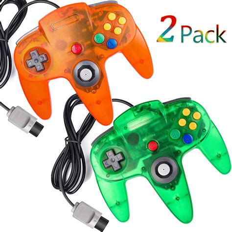 N64 Controller, LUXMO 2Pack Classic Retro Wired Controllers Gamepad ...