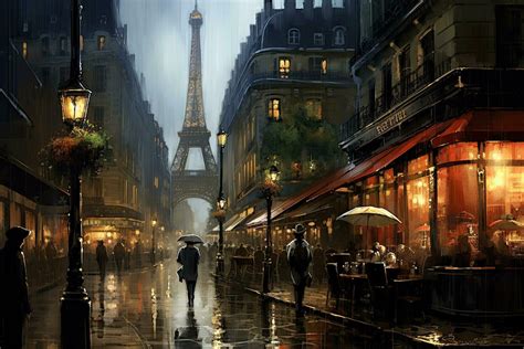 AI generated Paris street with Eiffel Tower in the background, France ...