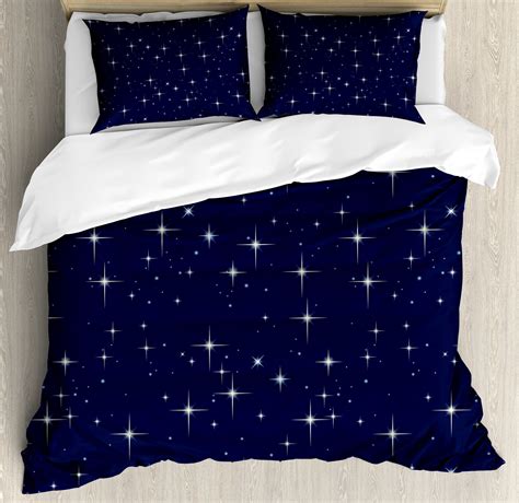 Space Duvet Cover Set, Night Sky with Stars Romantic Space Themed Image ...