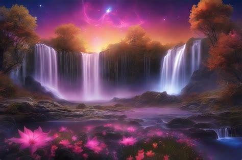 Premium AI Image | 3D Waterfall wallpaper