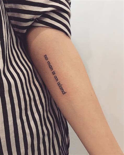 #tattoo #phrases #minimalism #nomanisanisland | Phrase tattoos, Tattoos ...