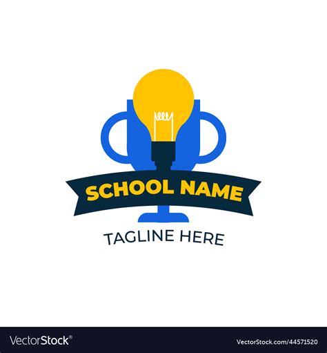 Hand drawn high school logo design Royalty Free Vector Image