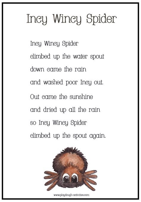 Incy Wincy Spider Poem