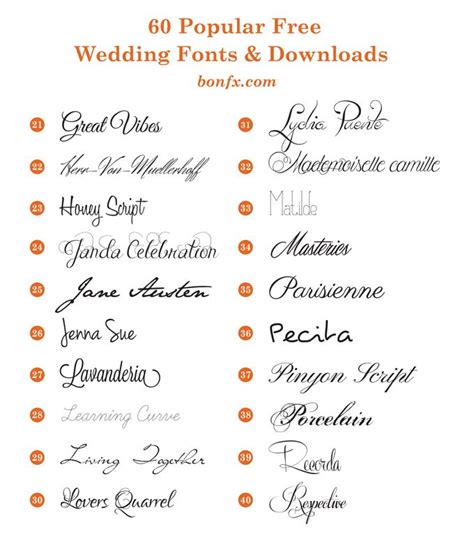 Wedding Fonts