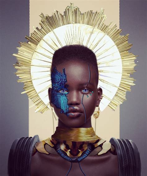 affablyevil: “Afrofuturism is the vibe lately. My latest piece. I’m thinking of making a series ...