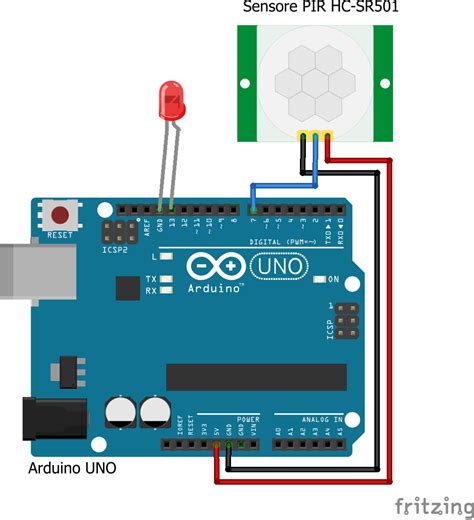 PIR Motion sensor with Arduino Uno Led indication circuit with code