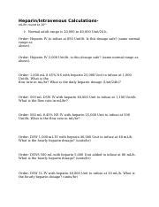 Calculating Heparin Dosages: Safe Infusion Rates and Flow Rates | Course Hero